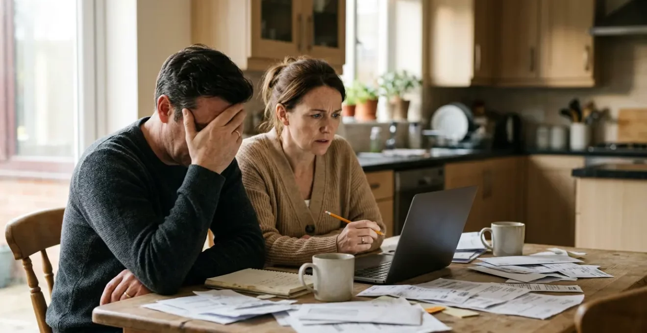 Famille confrontée au stress financier dans leur foyer