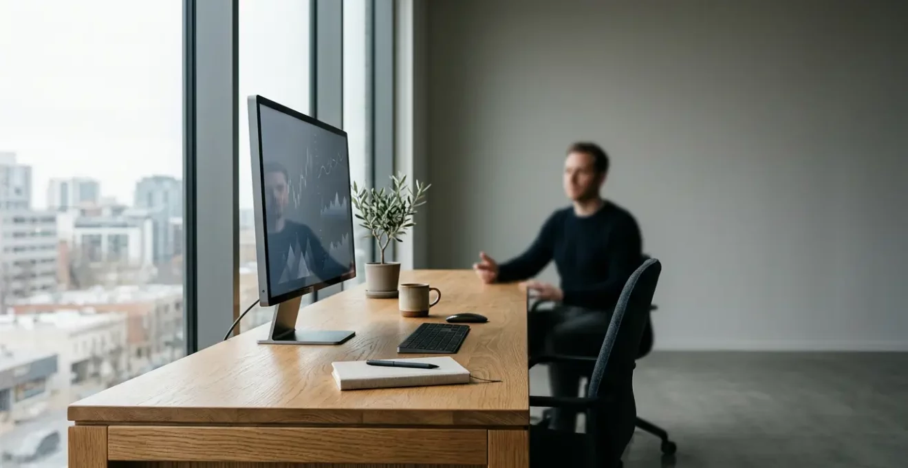 Investisseur analysant des indices boursiers mondiaux avec une stratégie ETF à frais réduits